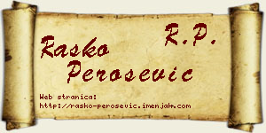 Raško Perošević vizit kartica